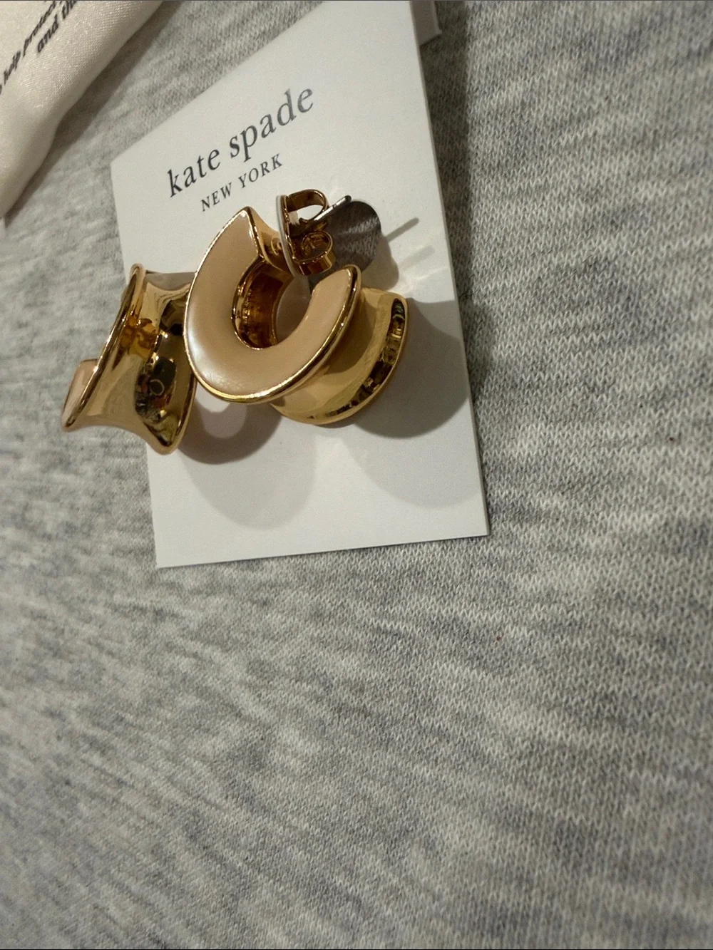kate spade Beige/Neutral Bold Small Hoops/NWT